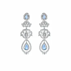 Mindi Mond - Moonstone Gala Earrings - (White Gold)