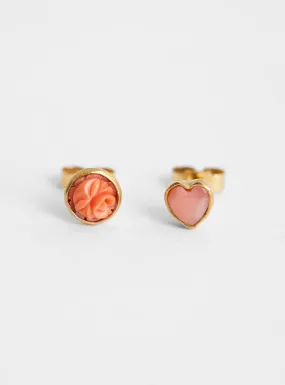 Mismatched Stud Earrings Pink