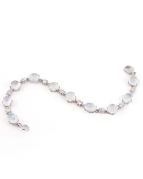 Moonstone and Diamond Tennis Bracelet