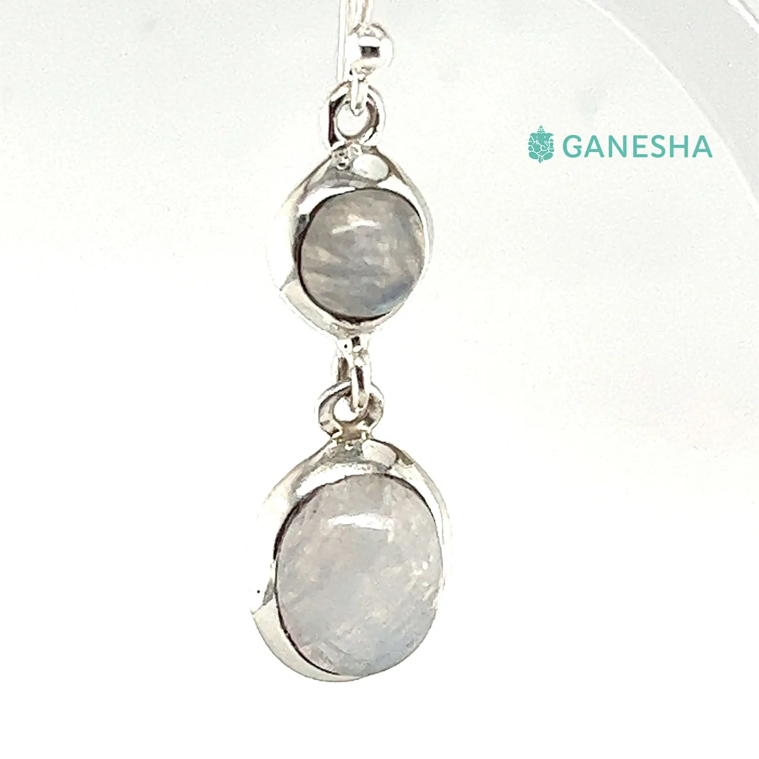 Moonstone Double-Drop Earrings (925) Sterling Silver