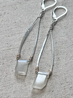 Moonstone Geometry Earrings