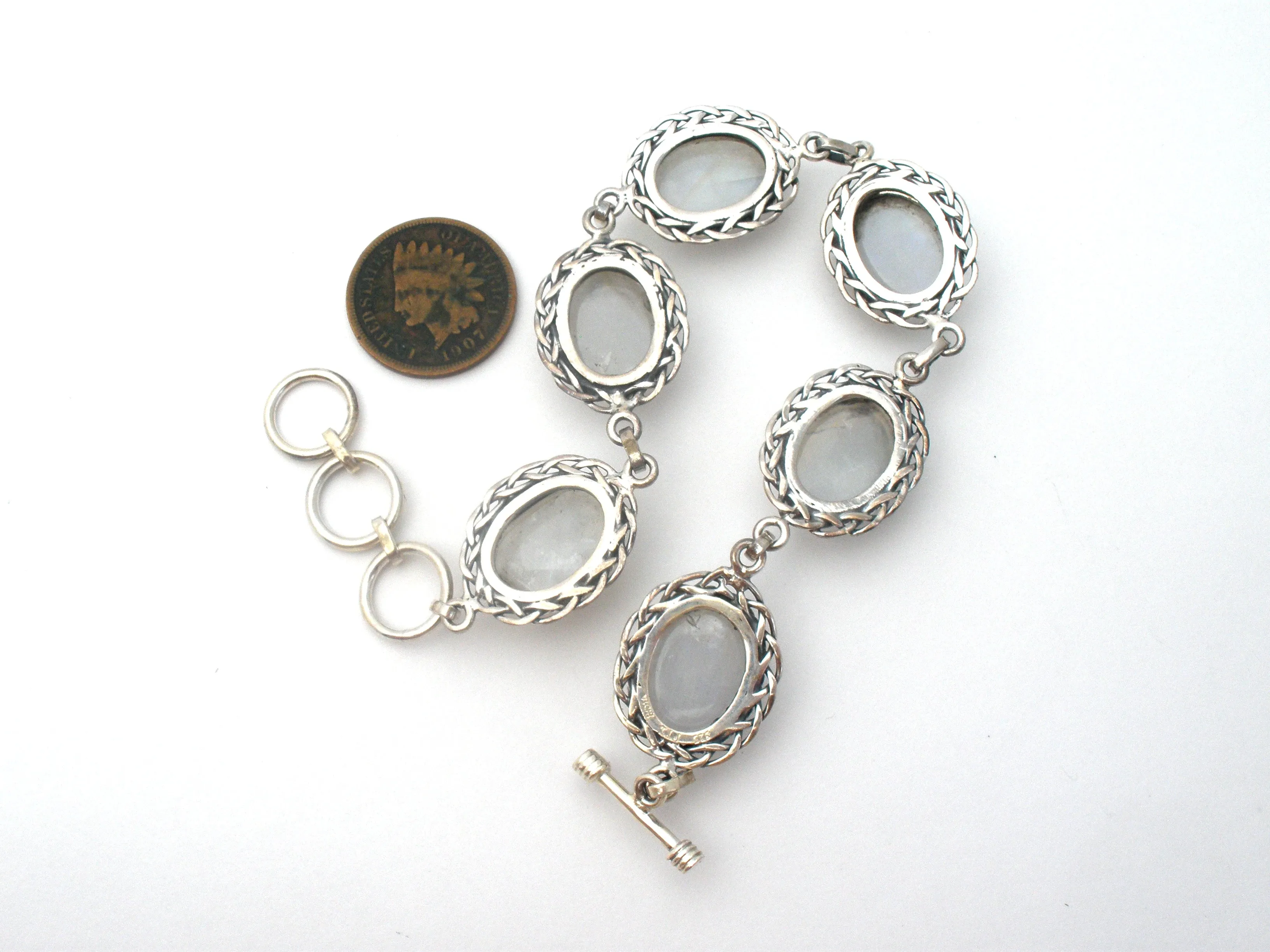 Moonstone Rainbow Bracelet Sterling Silver PTI
