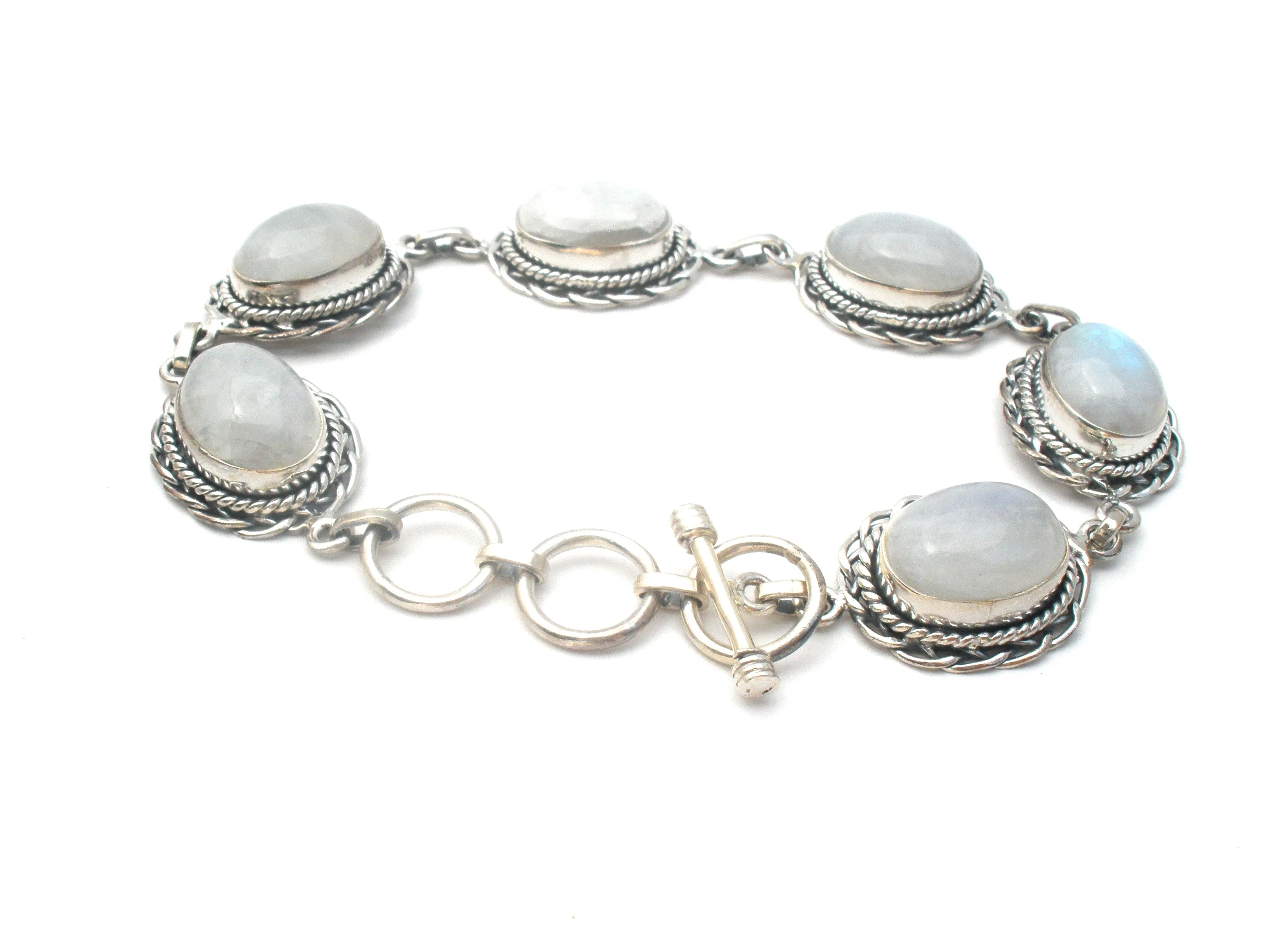 Moonstone Rainbow Bracelet Sterling Silver PTI