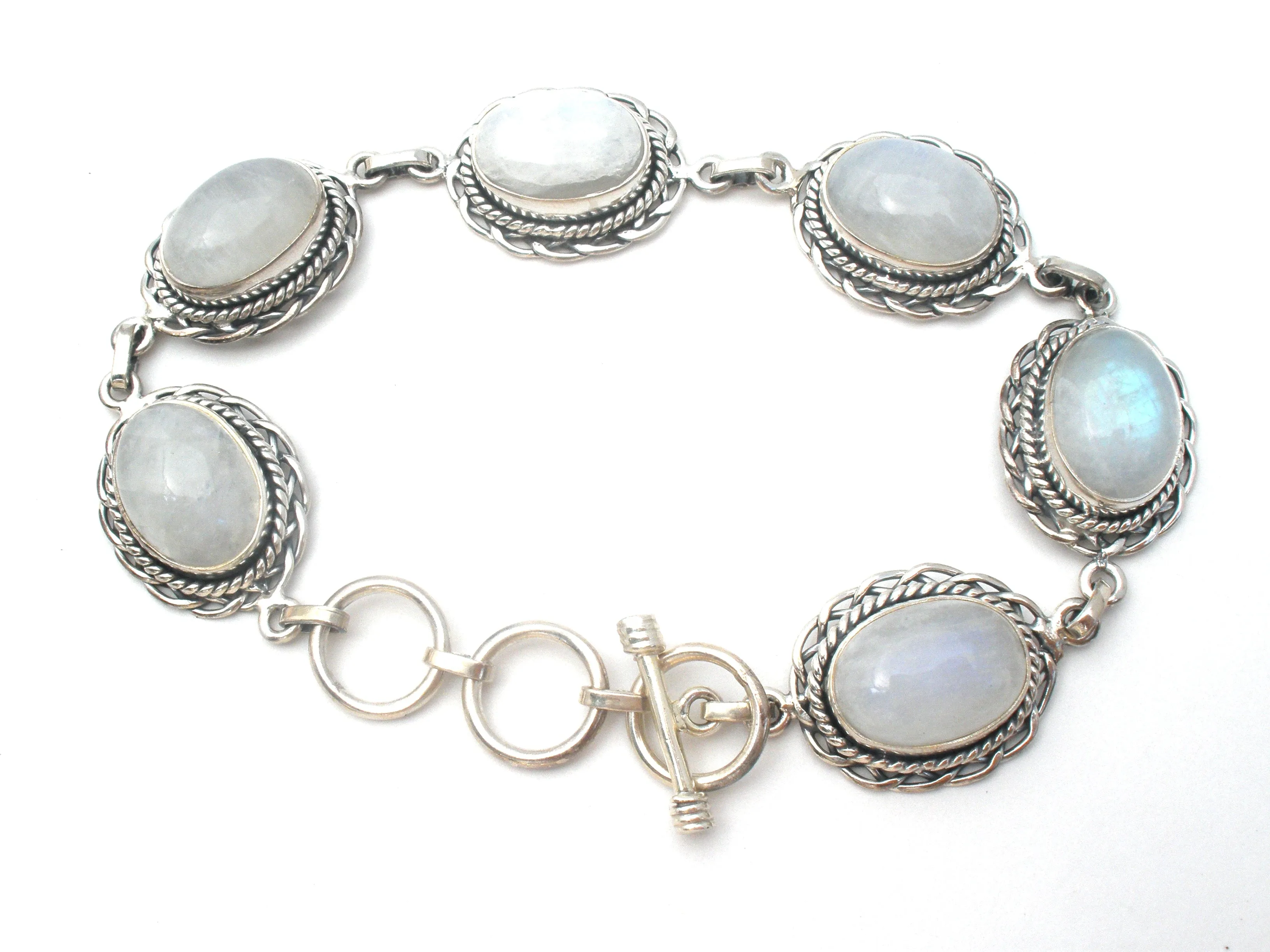Moonstone Rainbow Bracelet Sterling Silver PTI