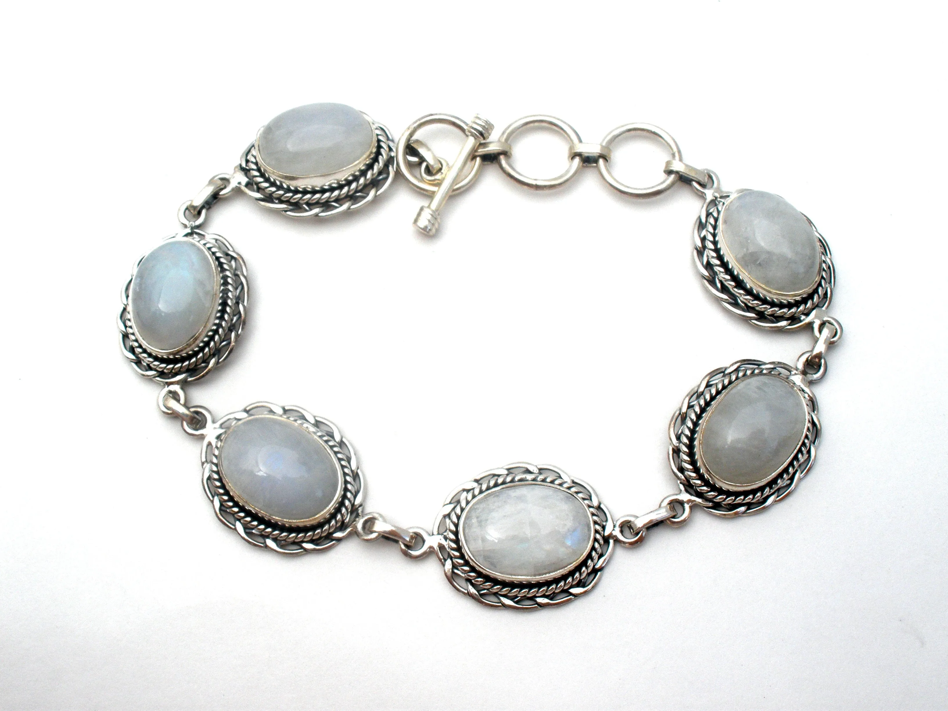 Moonstone Rainbow Bracelet Sterling Silver PTI