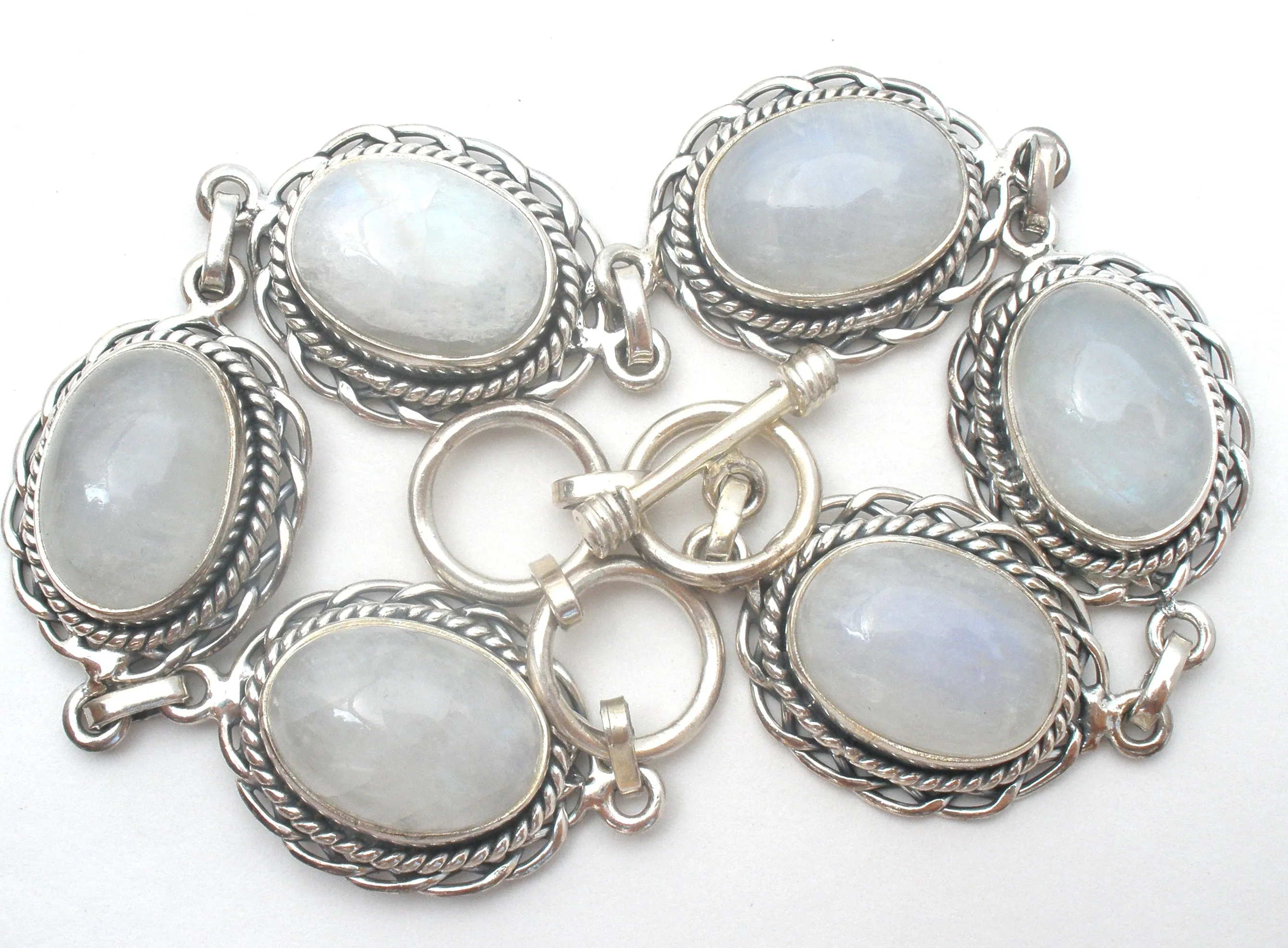 Moonstone Rainbow Bracelet Sterling Silver PTI