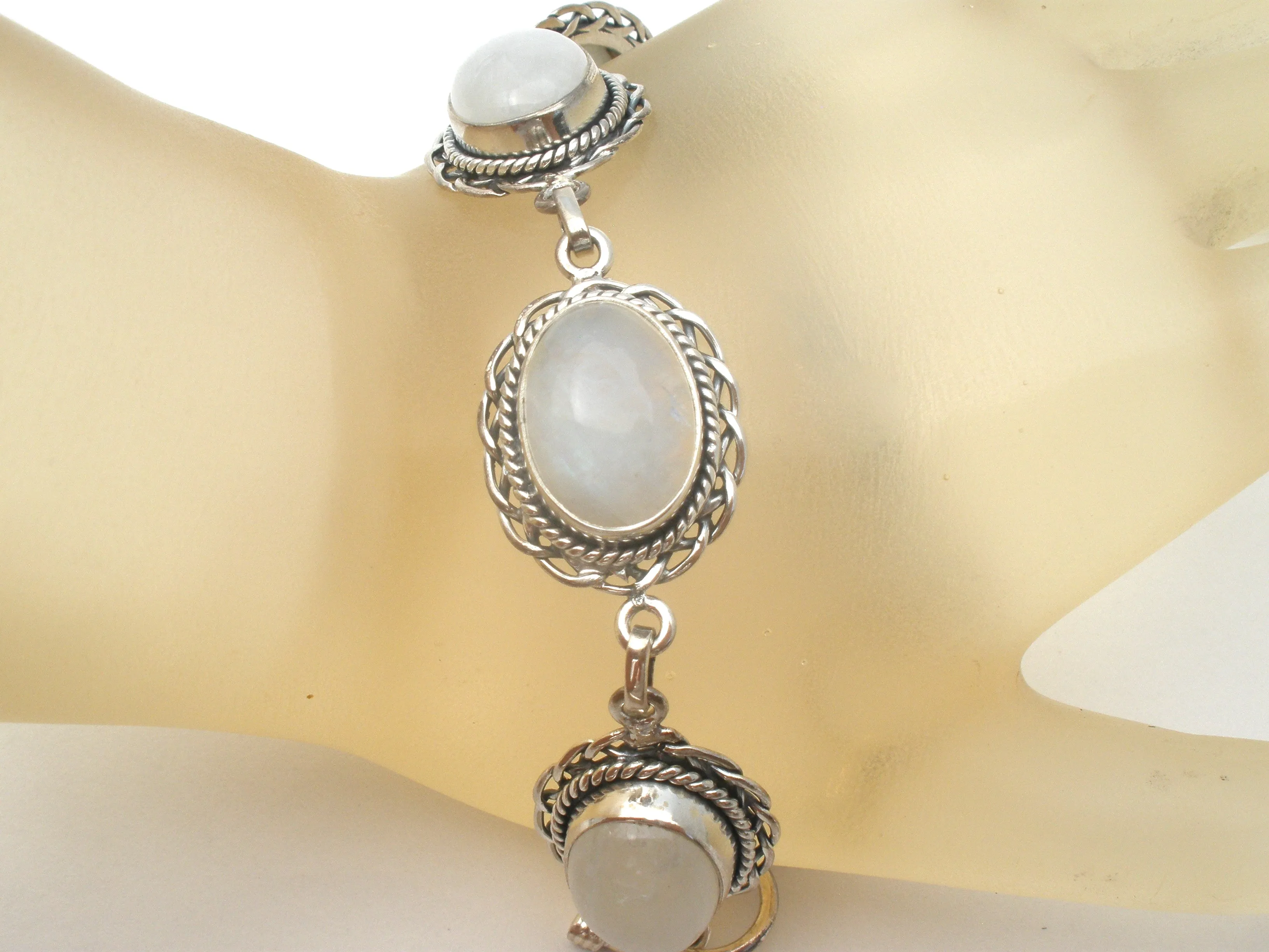 Moonstone Rainbow Bracelet Sterling Silver PTI
