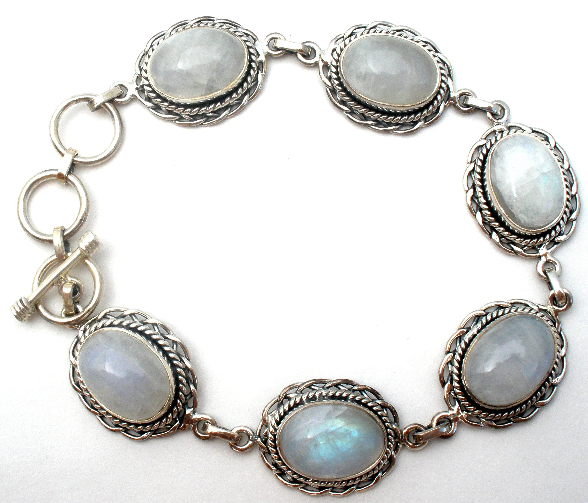 Moonstone Rainbow Bracelet Sterling Silver PTI