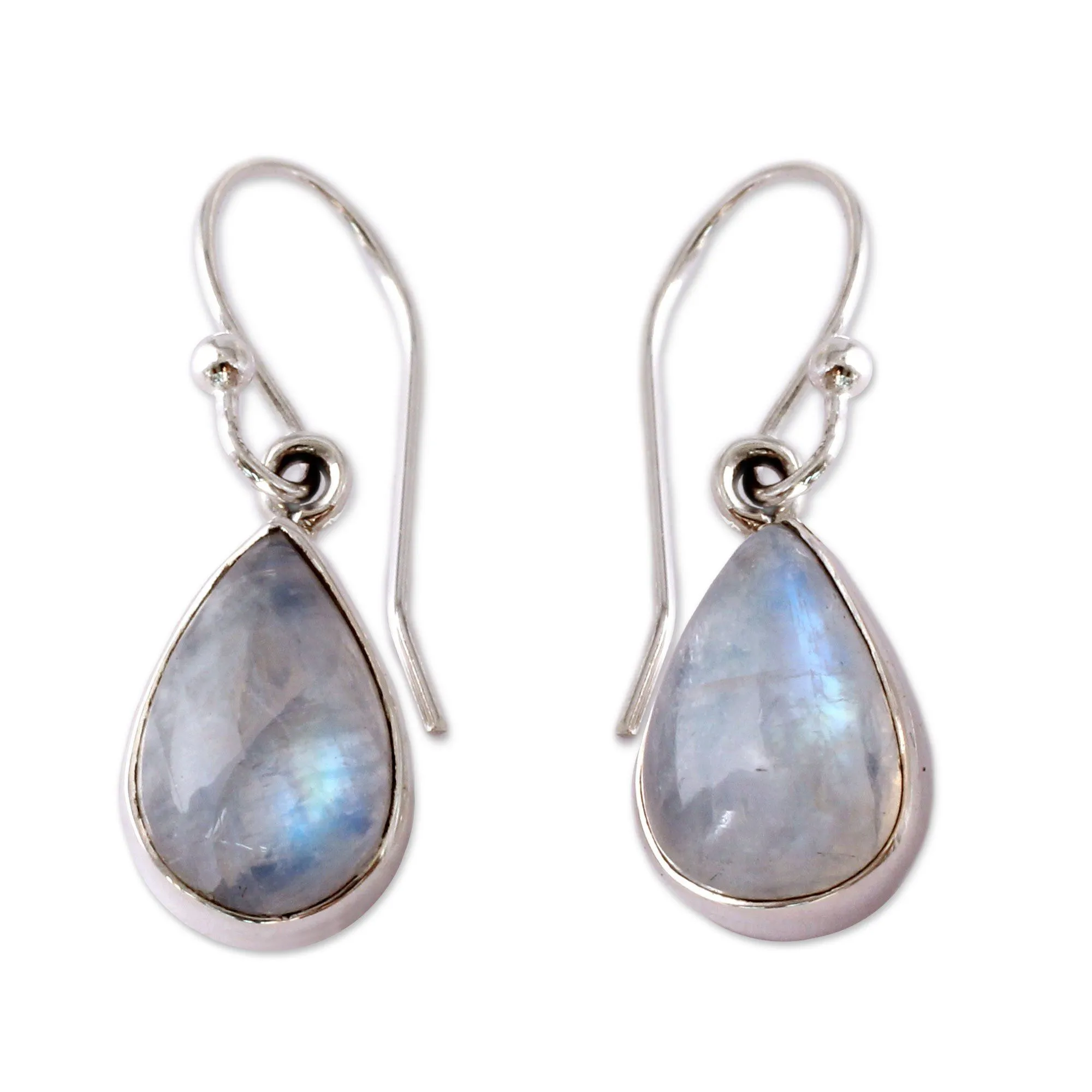 Moonstone Sterling Silver Teardrop Earrings