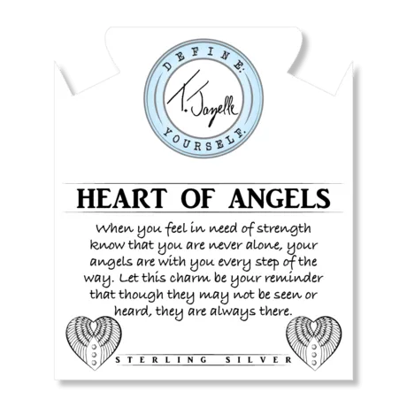 Moonstone Stone Bracelet with Heart of Angels Sterling Silver Charm