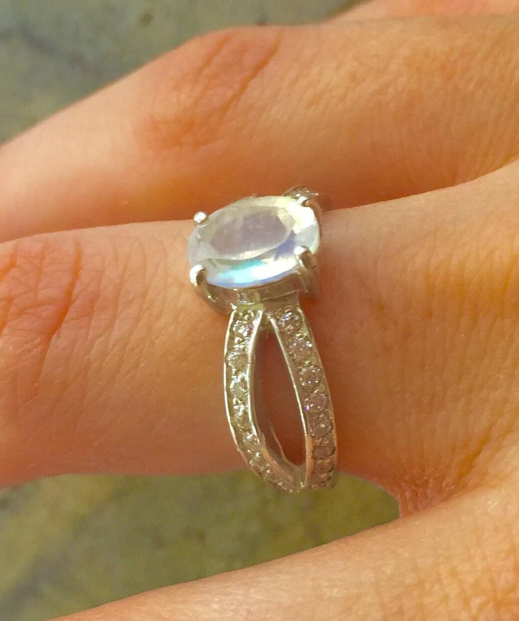 Moonstone Vintage Ring - Natural Moonstone Ring - June Birthstone