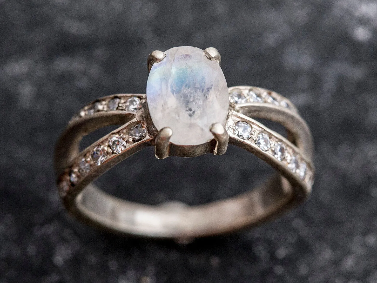 Moonstone Vintage Ring - Natural Moonstone Ring - June Birthstone
