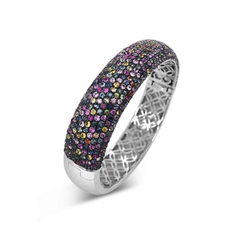 Multi-color Sapphire Bangle Bracelet