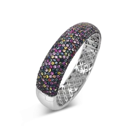 Multi-color Sapphire Bangle Bracelet
