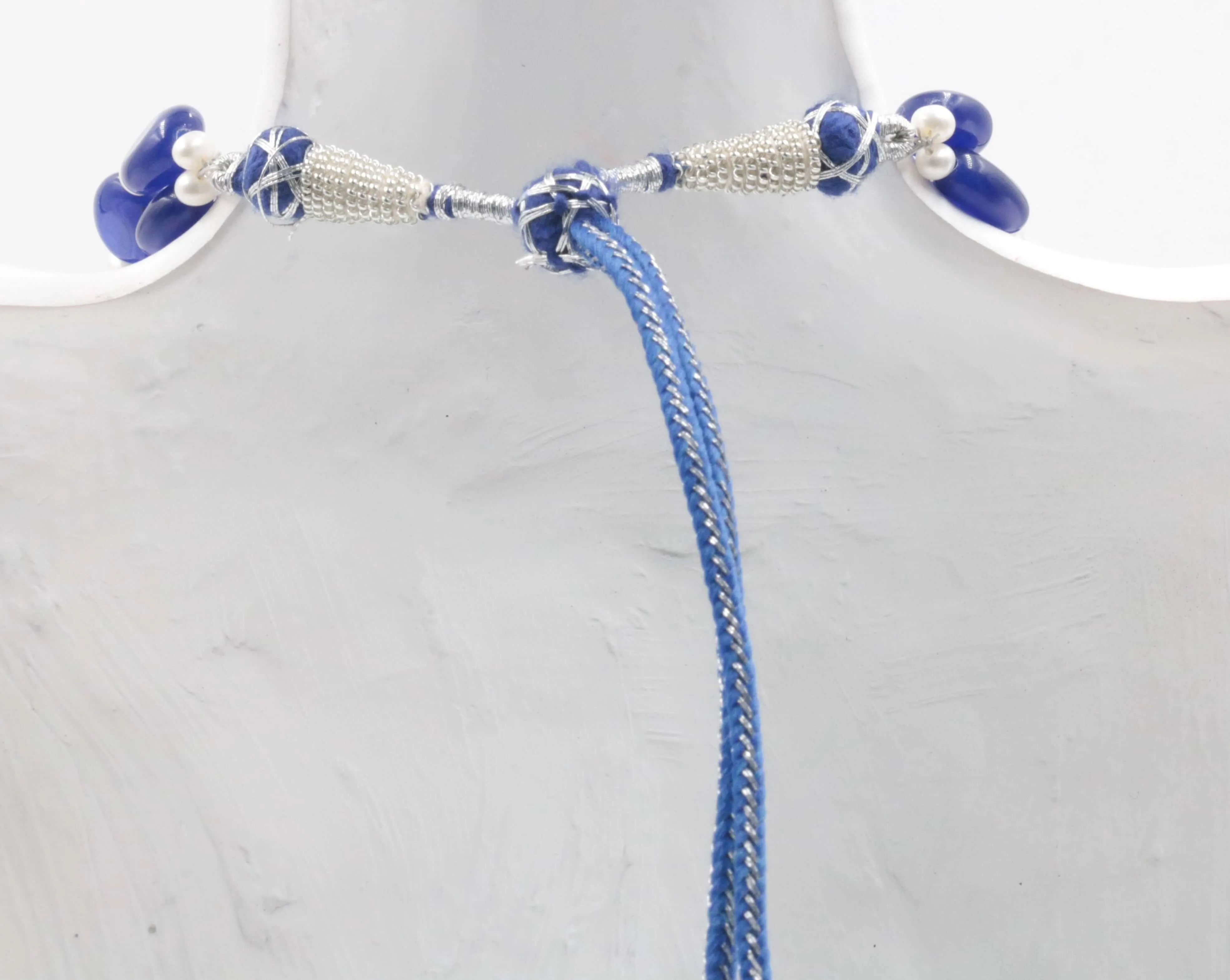 Natural Blue Quartz and Cultured Pearl Necklace Blue Quartz Jewelry Blue Quartz stone Necklace June Birthstone Necklace Quartz SKU 6142734 6142735