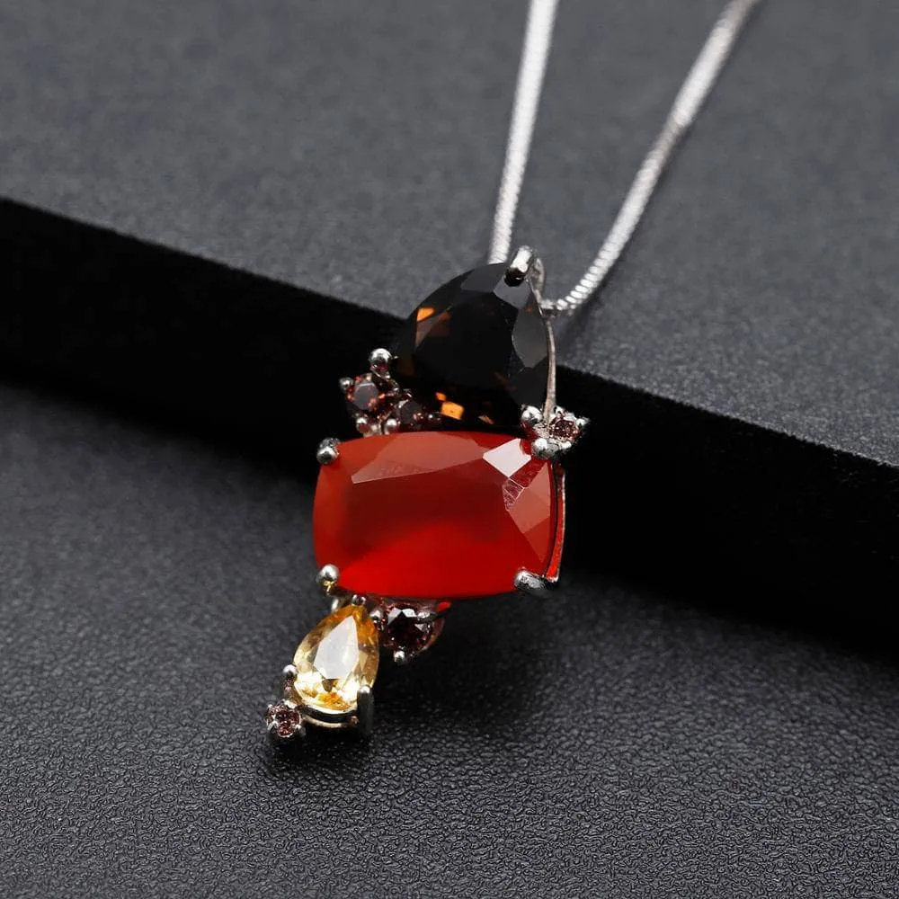 Natural Carnelian & Agate Necklace