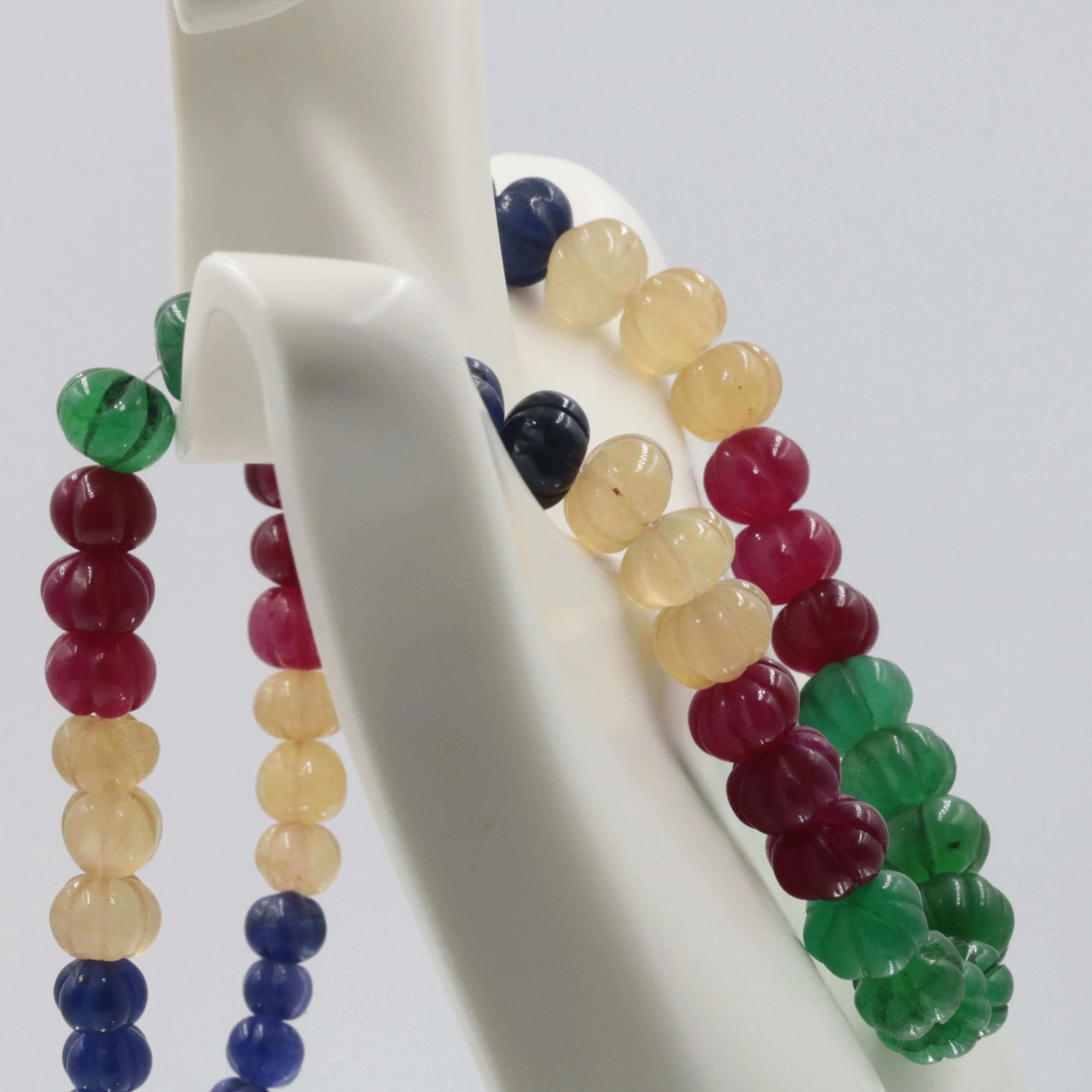Natural Multi-Color Pumpkin Quartz Beaded Necklace Emerald Quartz Necklace Ruby Quartz Necklace SKU 6141180 6141181