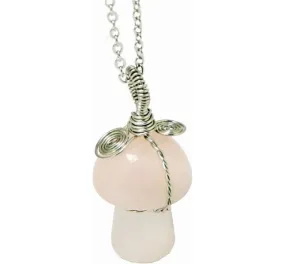 Necklace - Mushroom Rose Quartz Necklace