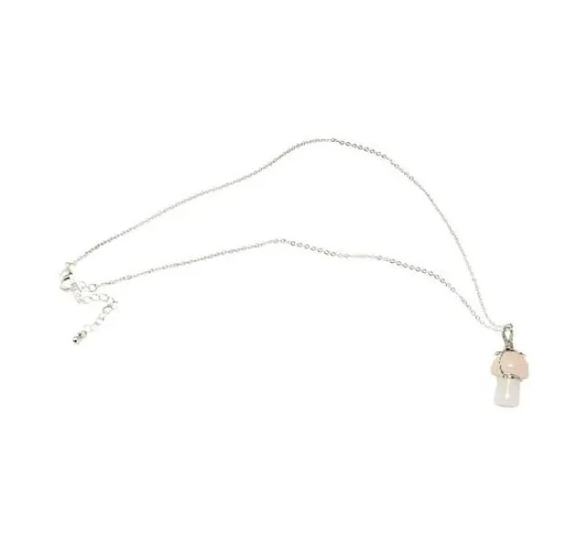 Necklace - Mushroom Rose Quartz Necklace