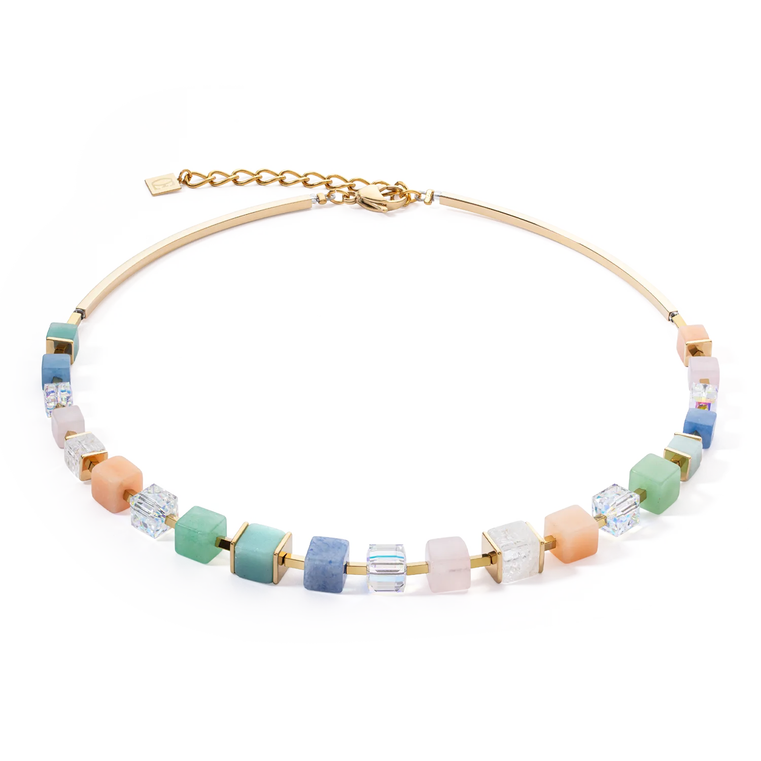 Necklace Precious Statement Cubes multicolour-gentle