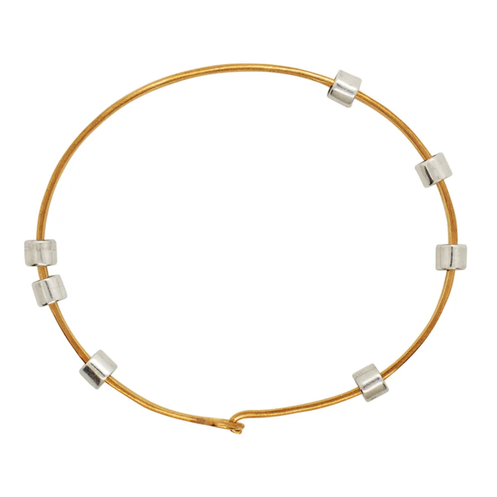 No Worries Bracelet in Bronze with Silver Beads | Available to Ship October 29, 2024