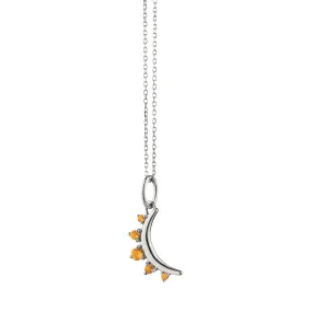 November Citrine "Moon" Sterling Silver Birthstone Necklace
