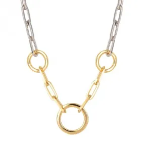 Open Circle Chain Link Necklace Yellow Gold Necklace N4505
