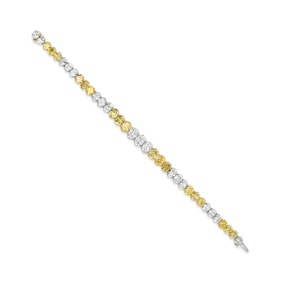 Oval Yellow & White Diamond Bracelet