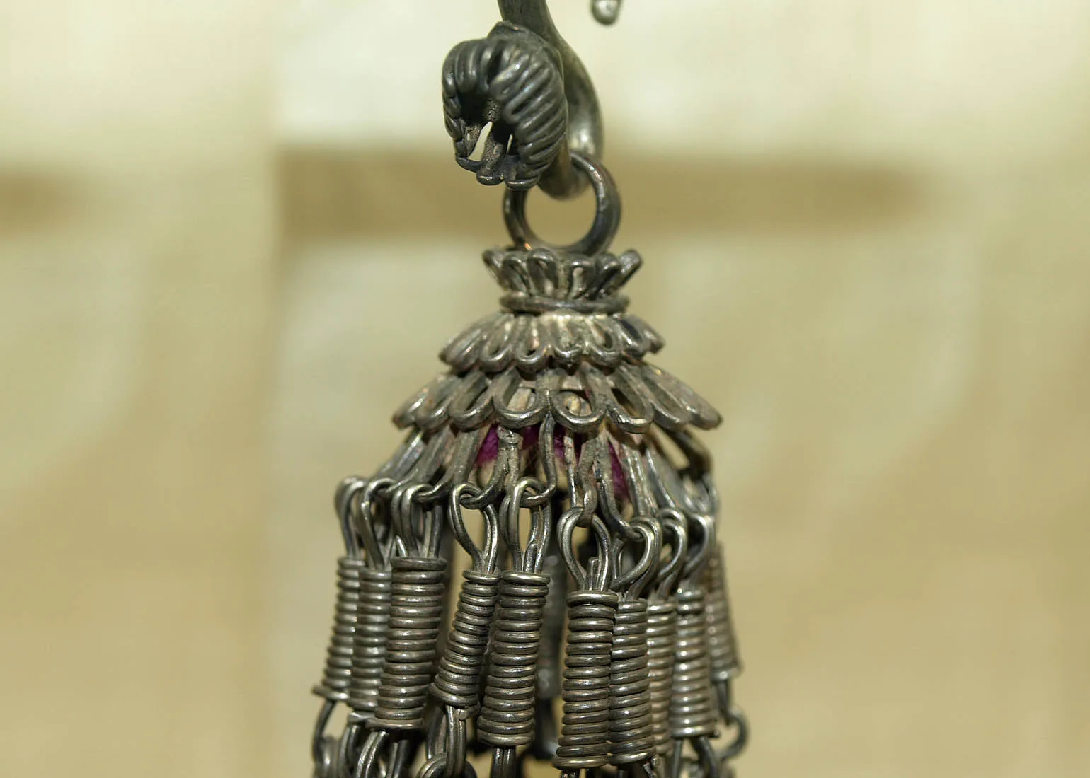 Pair of Antique Hmong Silver Earrings