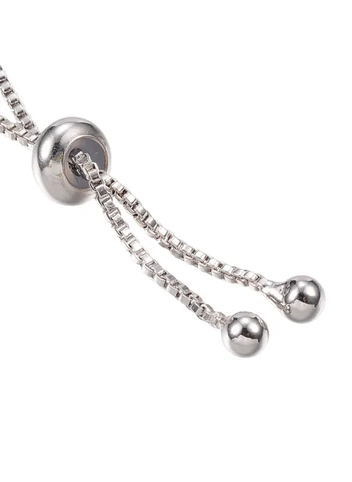 Pave Cross CZ Bracelet Silver