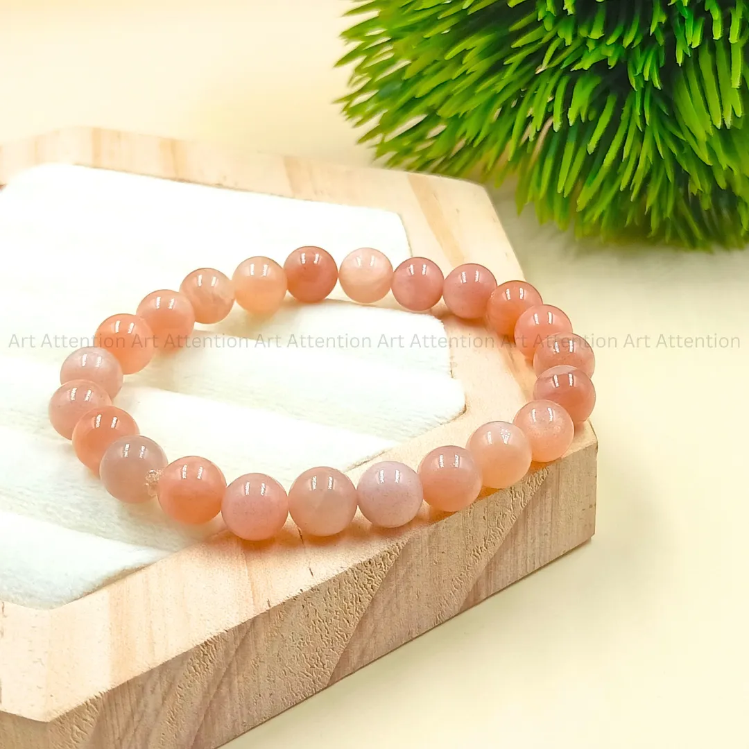 Peach Moonstone Crystal Bracelet