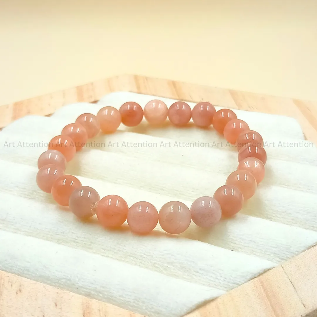 Peach Moonstone Crystal Bracelet