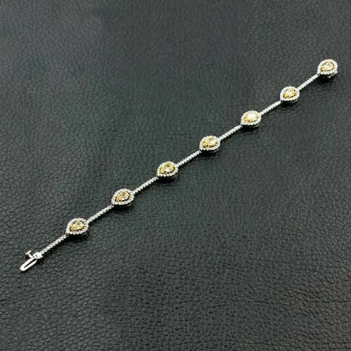 Pear shaped Yellow Diamond Bracelet