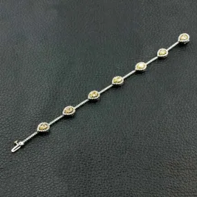 Pear shaped Yellow Diamond Bracelet