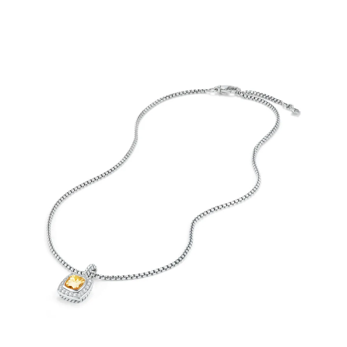Pendant Necklace with Citrine and Diamonds