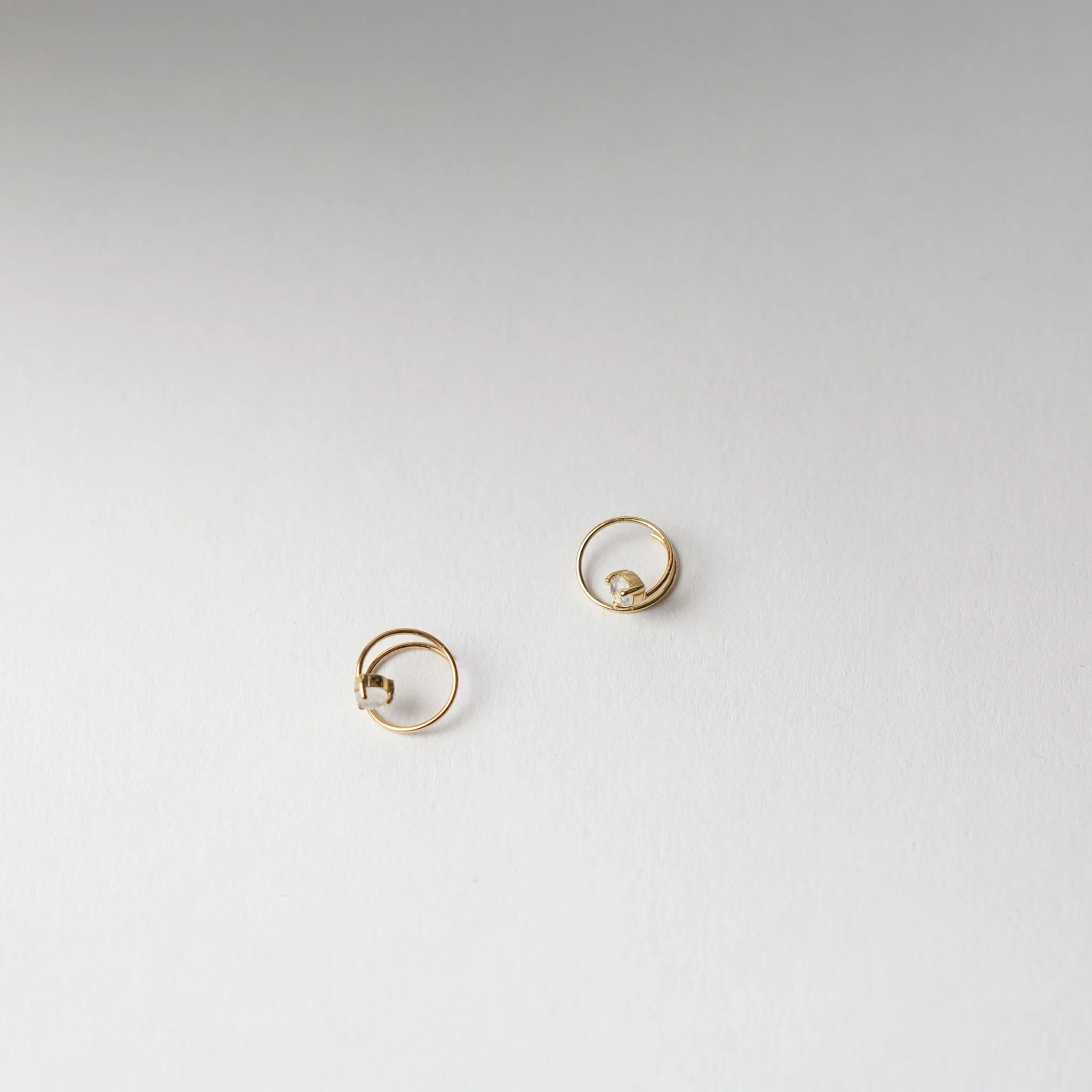 Petite Moonstone Curl Earrings