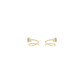 Petite Moonstone Curl Earrings