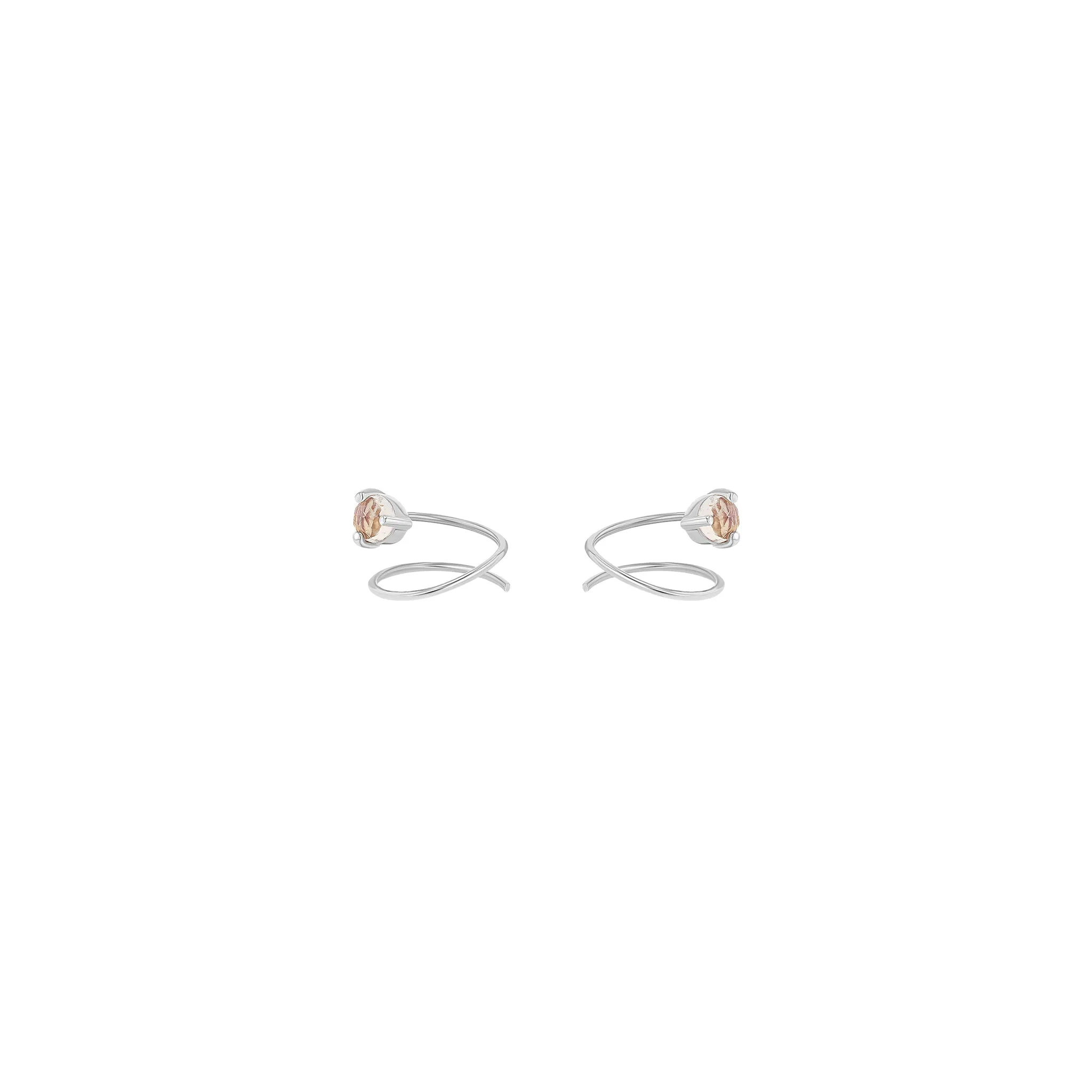 Petite Moonstone Curl Earrings