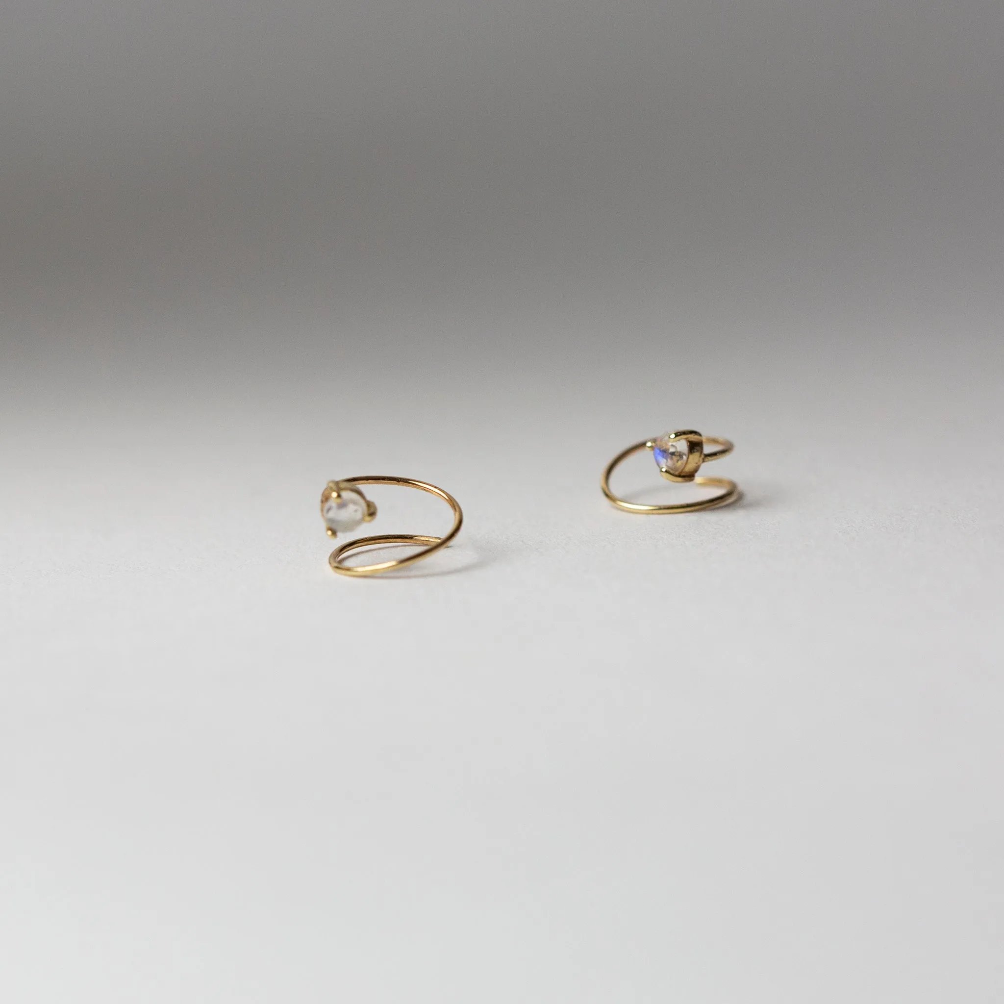 Petite Moonstone Curl Earrings
