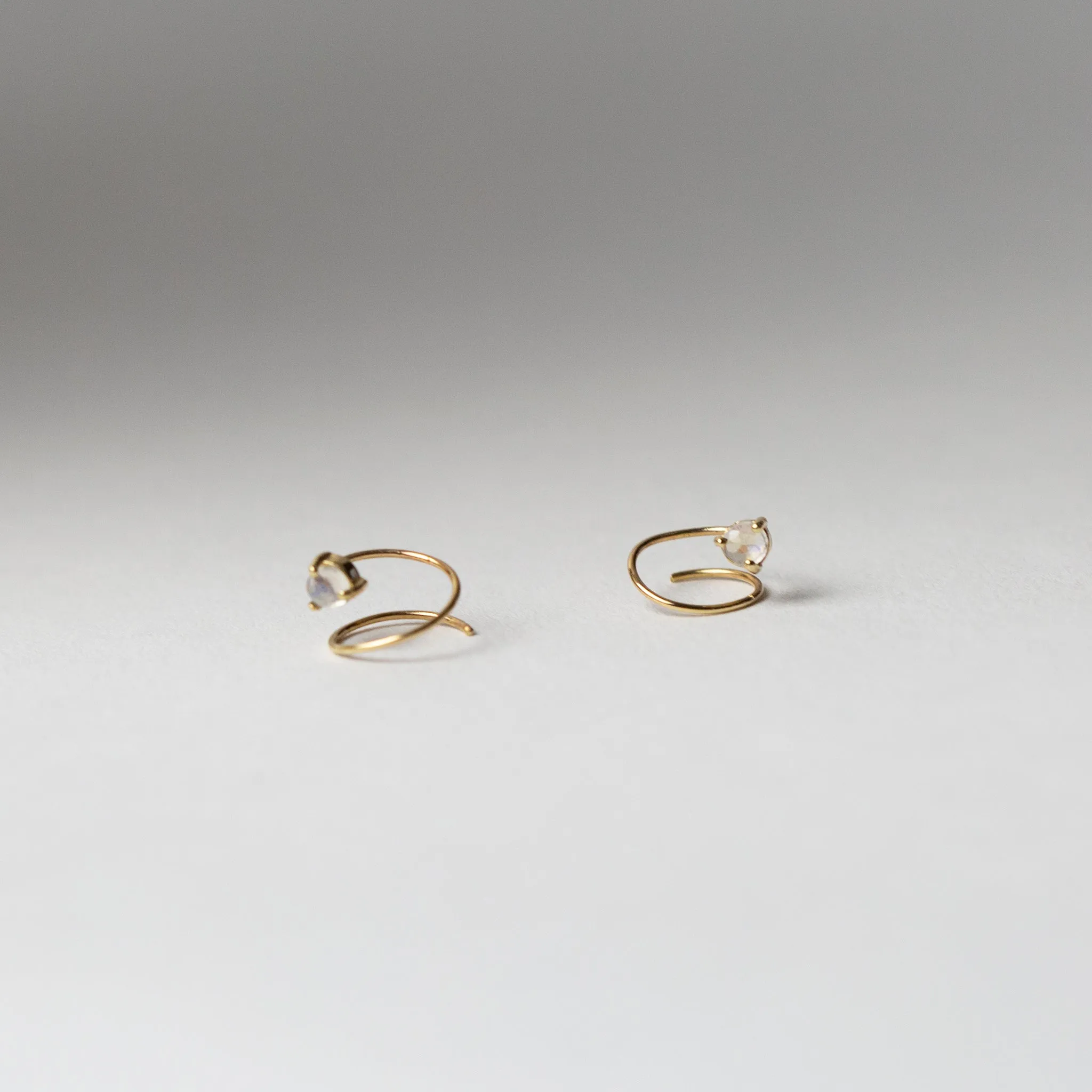 Petite Moonstone Curl Earrings