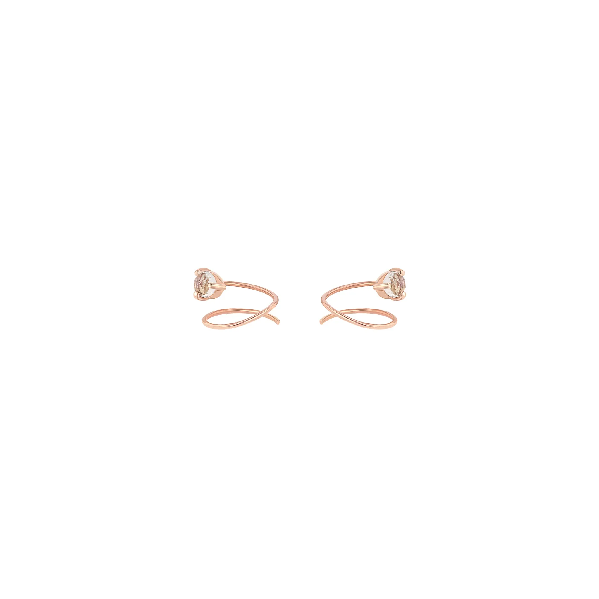 Petite Moonstone Curl Earrings