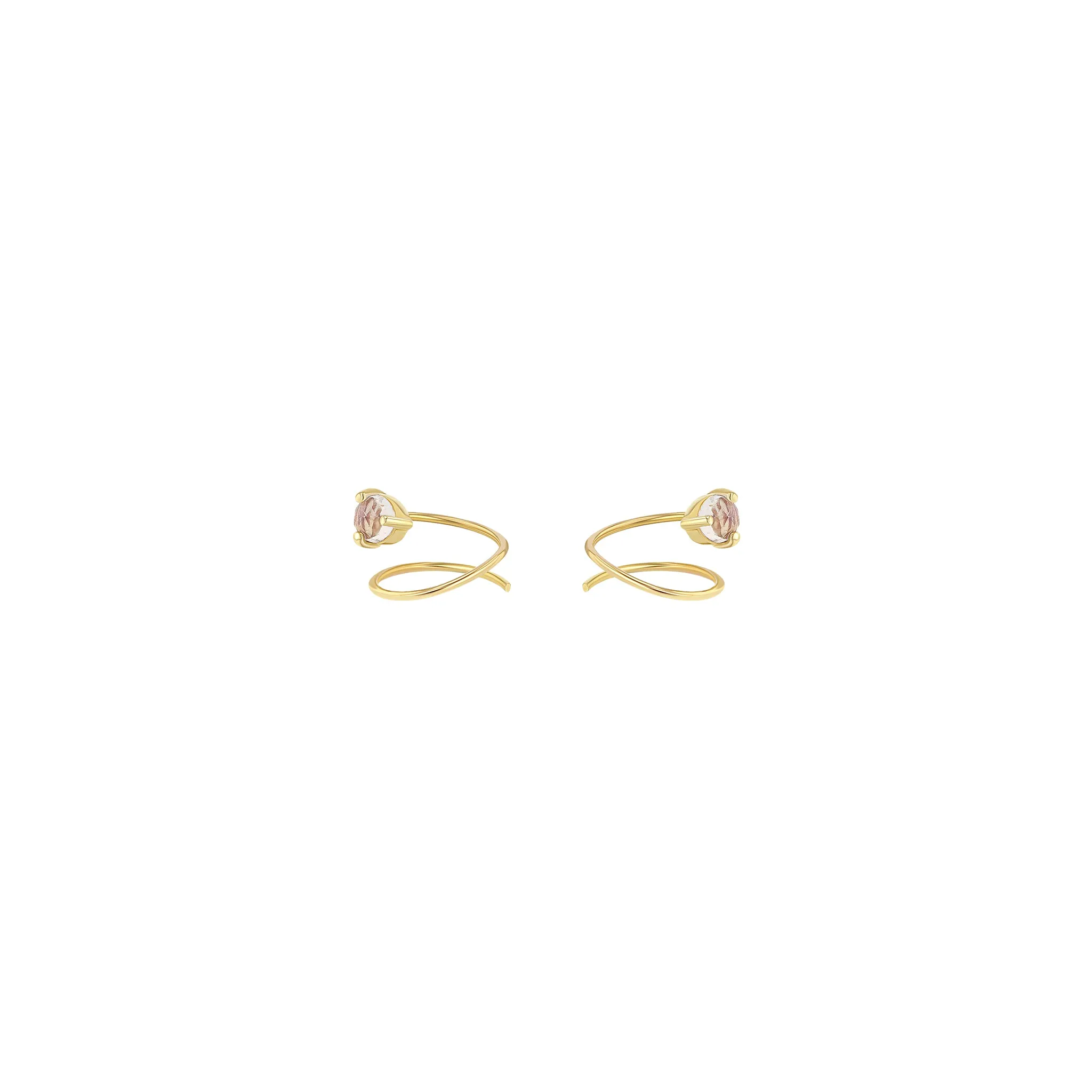 Petite Moonstone Curl Earrings