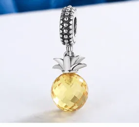 Pineapple Pandora style Charm 925 Sterling Silver