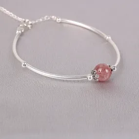 Pink Crystal Transfer Beaded Bracelet