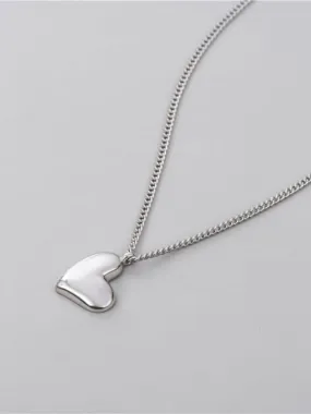 Plain Heart of Mine .925 Sterling Silver Waterproof Necklace