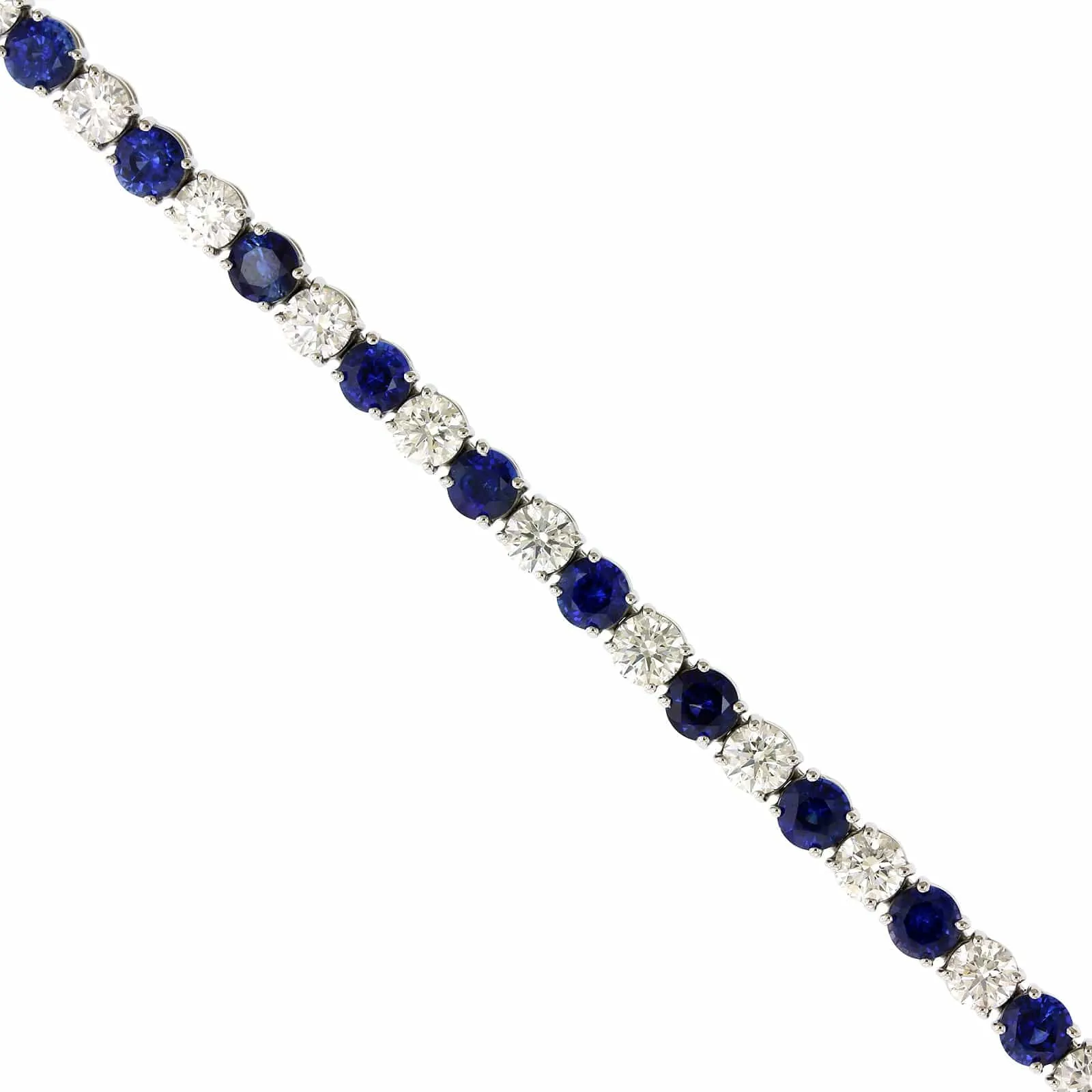 Platinum Diamond and Sapphire Tennis Bracelet