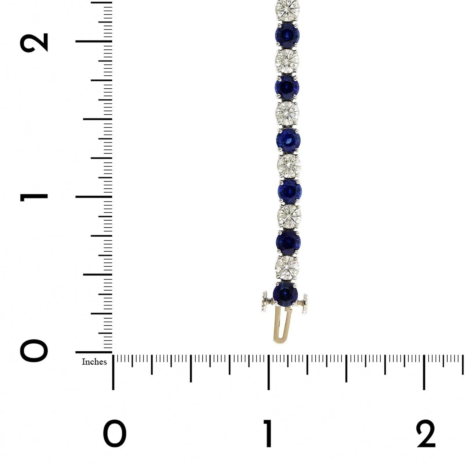 Platinum Diamond and Sapphire Tennis Bracelet