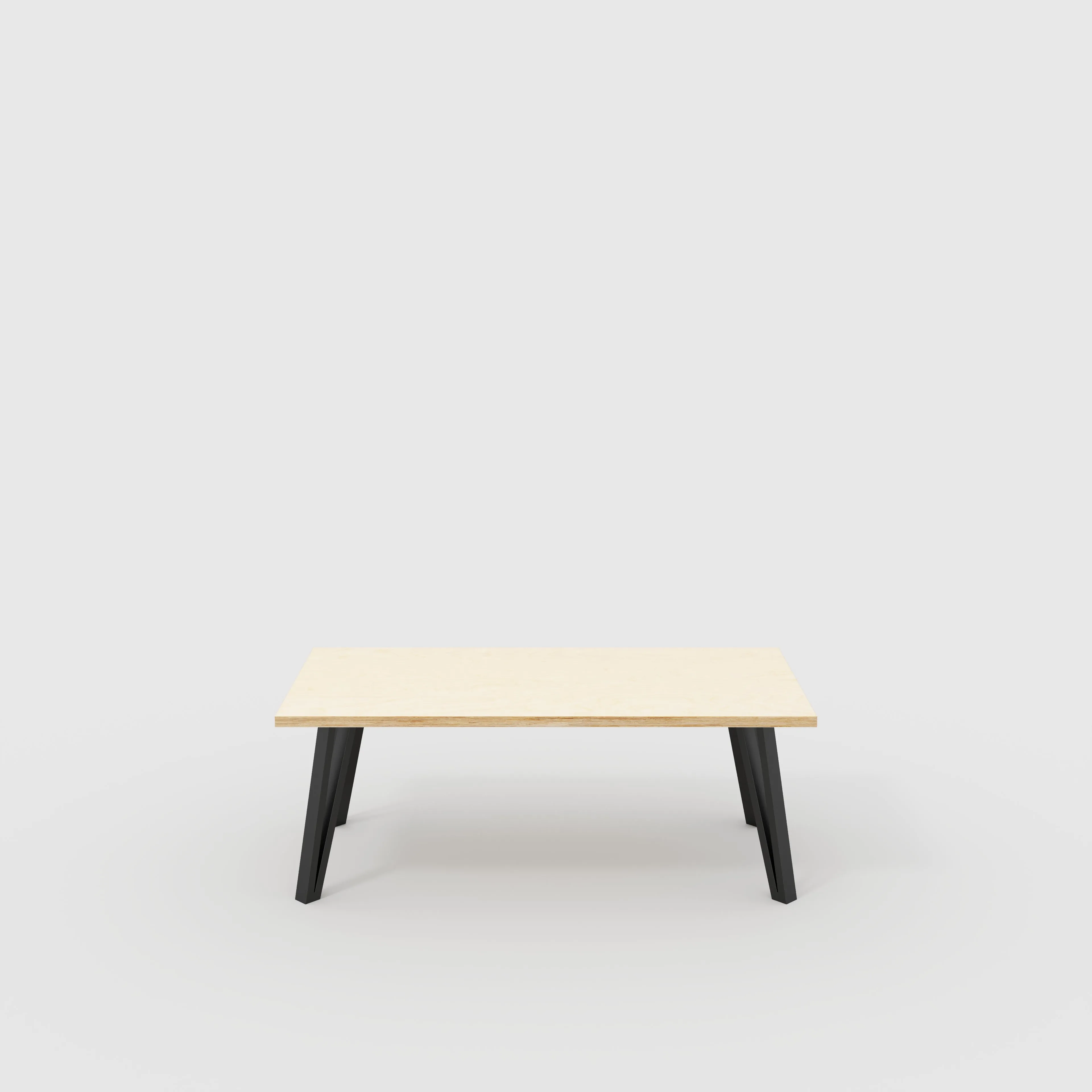 Plywood Coffee Table with Black Box Hairpin Legs - Plywood Birch - 1200(w) x 600(d) x 425(h)