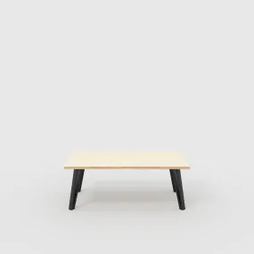 Plywood Coffee Table with Black Box Hairpin Legs - Plywood Birch - 1200(w) x 600(d) x 425(h)