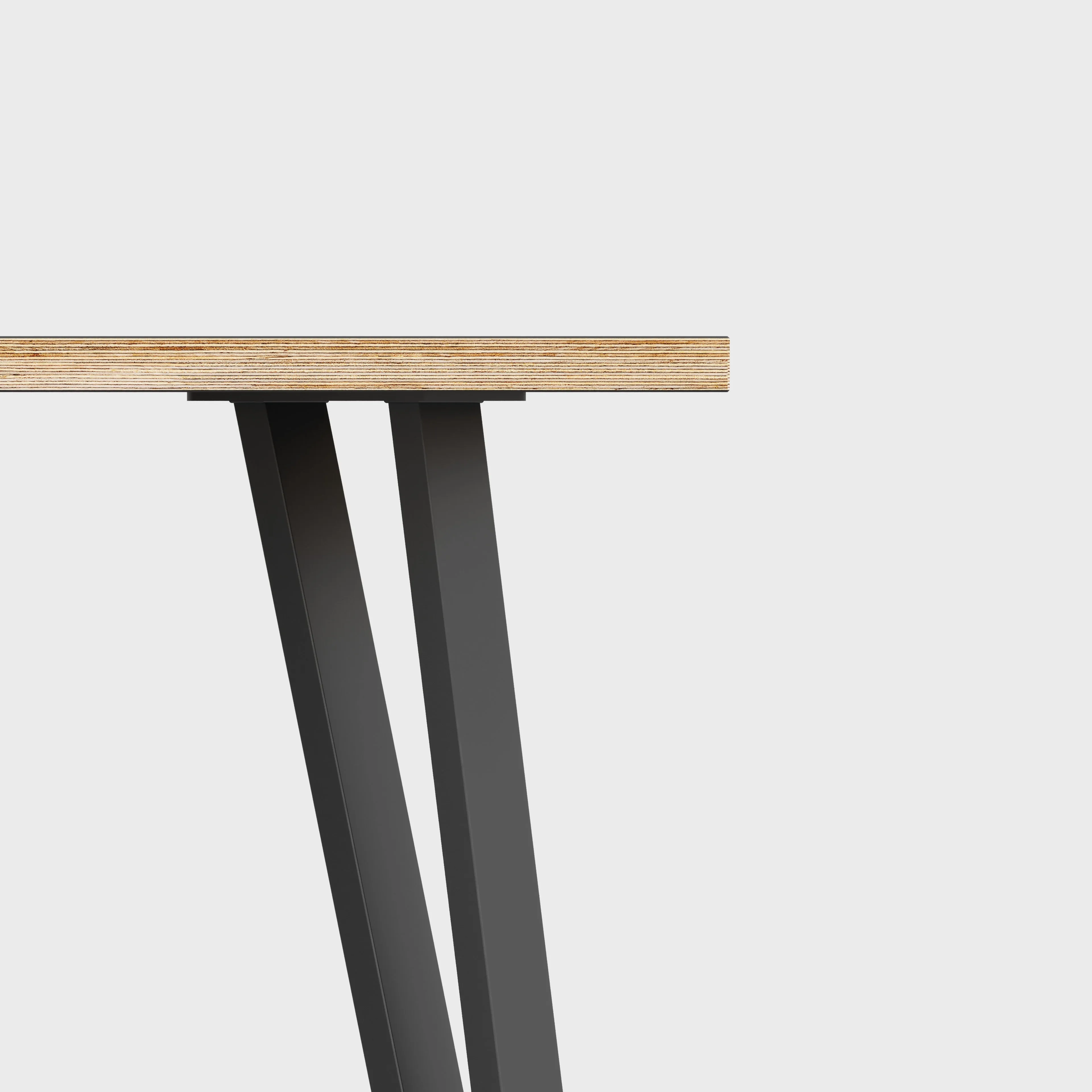 Plywood Desk with Black Box Hairpin Legs - Formica Diamond Black - 1200(w) x 600(d) x 735(h)